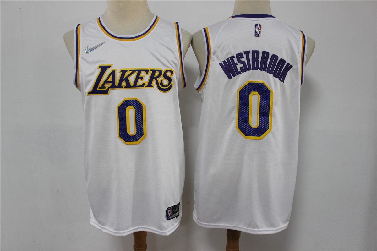 2022 Men Los Angeles Lakers #0 Westbrook white City Edition 75th Nike 2021 NBA Jersey